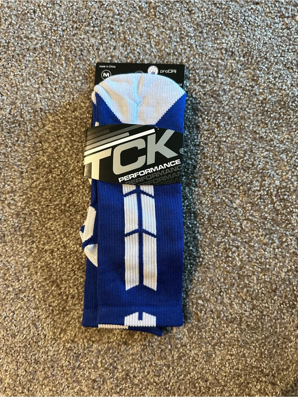 TC Performance Men's Athletic Crew Socks - Blue & White